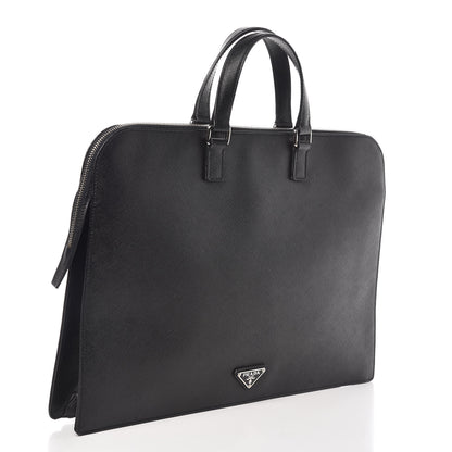 Prada Saffiano Travel Briefcase Black 5 of 16