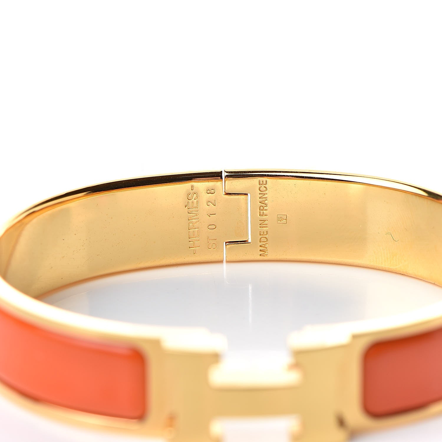Hermes Enamel Narrow Clic Clac H Bracelet PM Orange 4 of 6