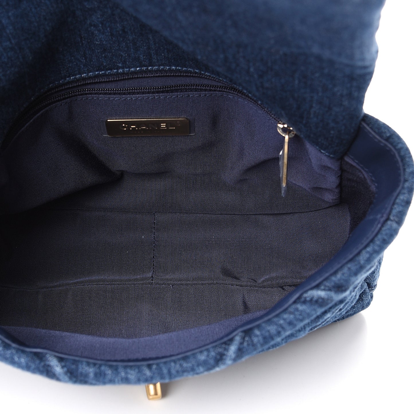 Denim Quilted Medium 19 Flap Blue