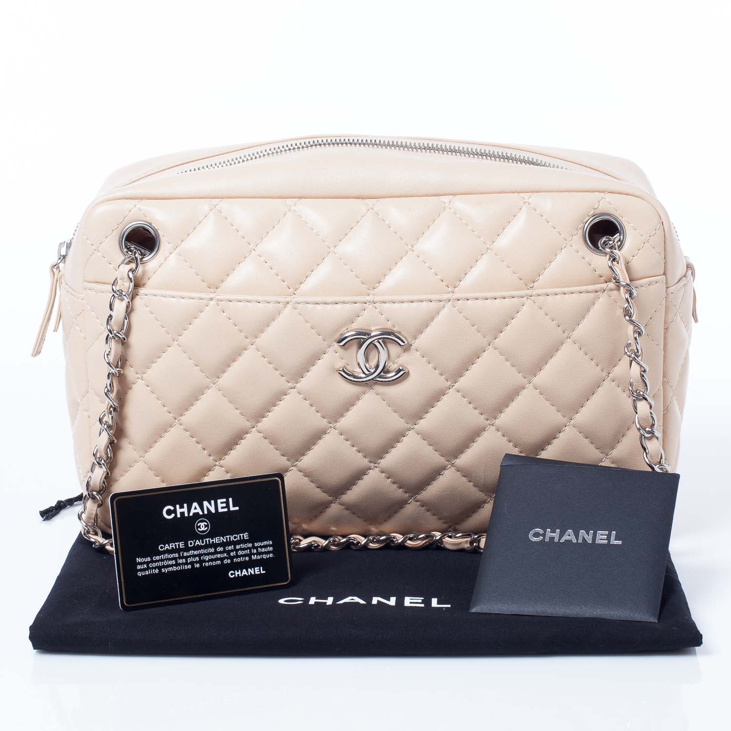 Chanel Lambskin Medium Camera Case Beige Clair 10 of 10