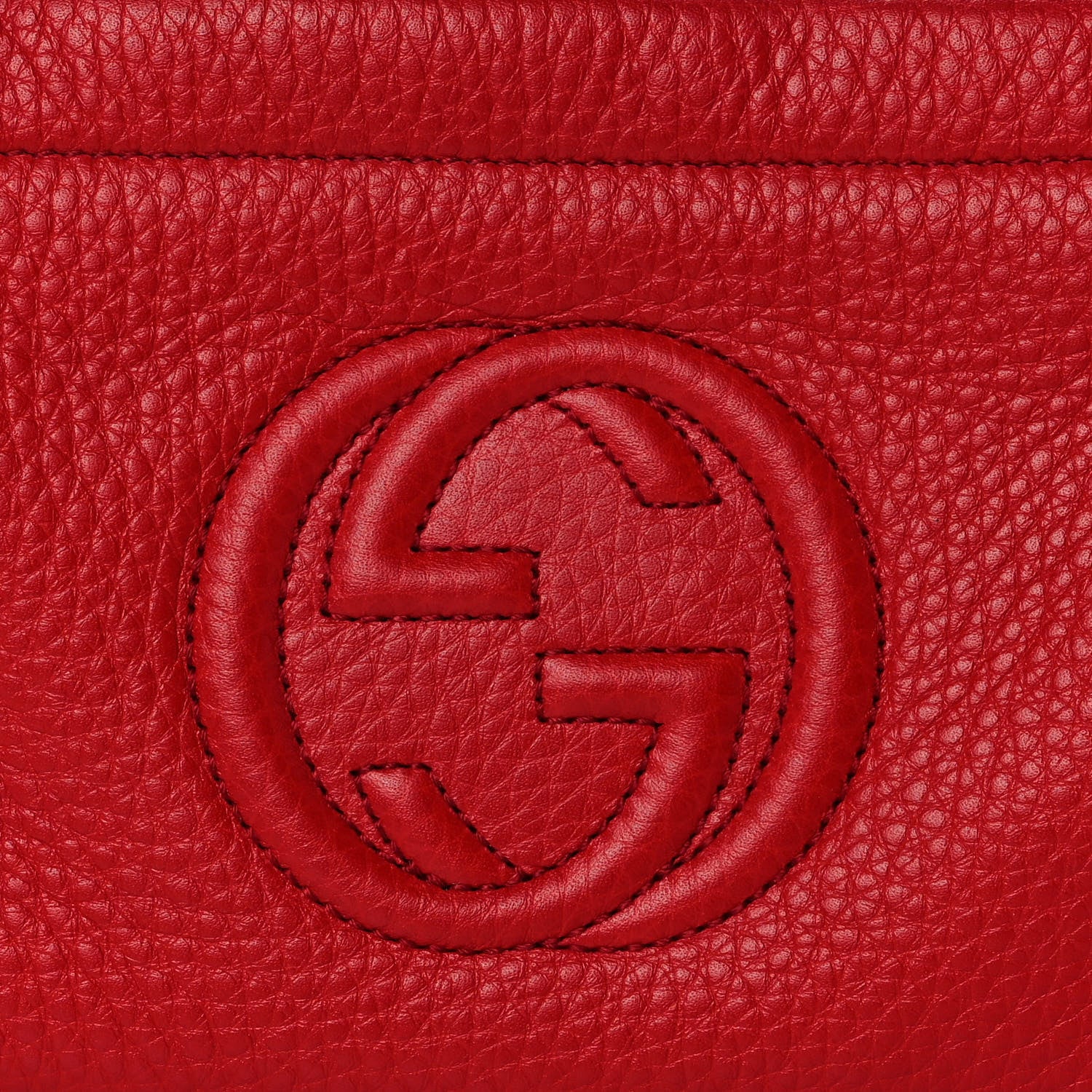 Gucci Pebbled Calfskin Soho Cosmetic Case Tabasco Red 10 of 10