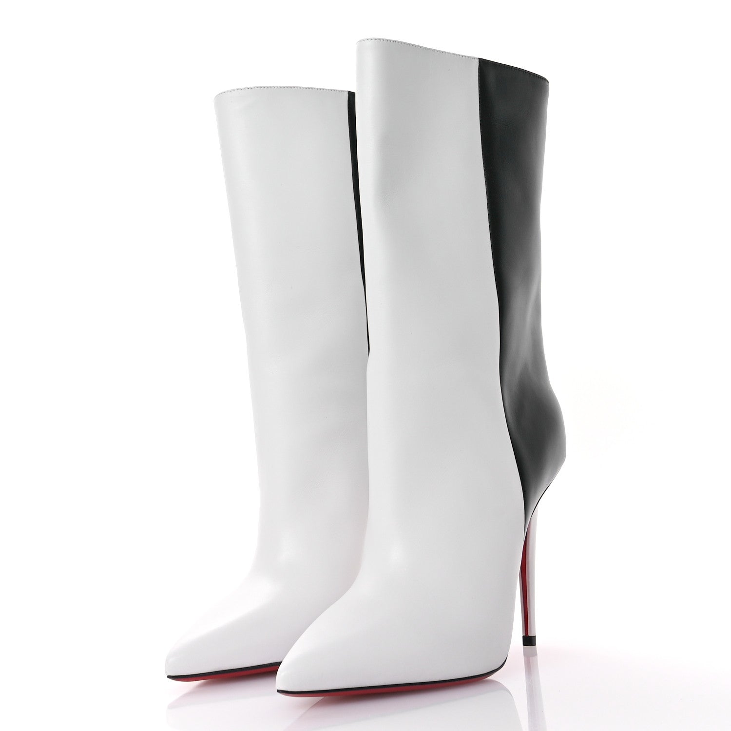 Christian Louboutin Calfskin Astrilarge 100 Booties 39 White Black 4 of 7