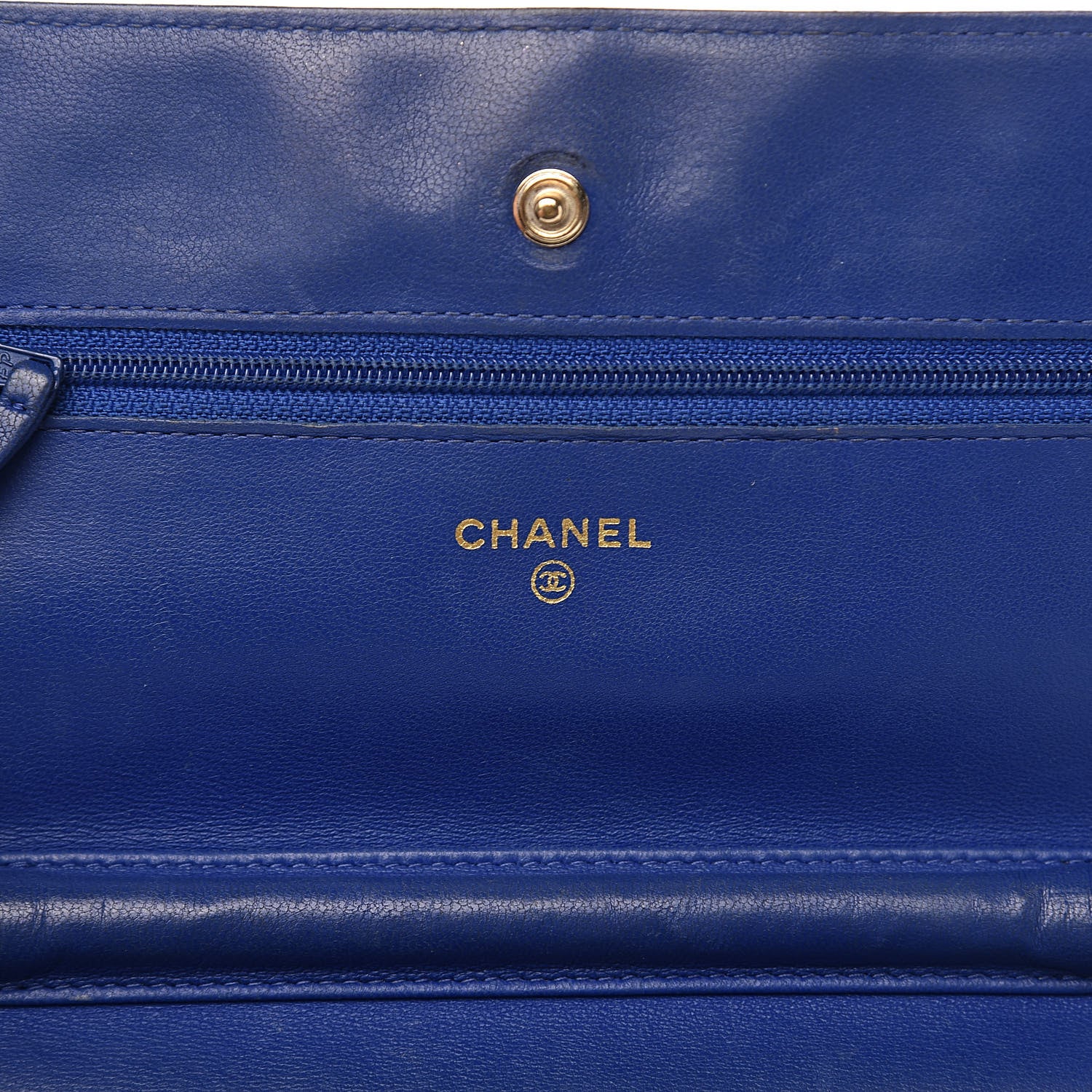 Chanel Lambskin Quilted Wallet On Chain WOC Dark Blue 6 of 18