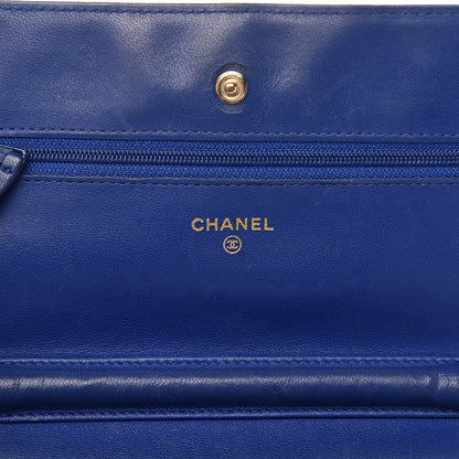 Chanel Lambskin Quilted Wallet On Chain WOC Dark Blue 6 of 18
