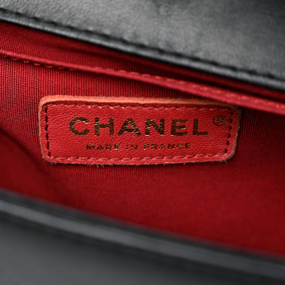 Chanel Lambskin Quilted Medium Boy Flap Dark Red Black 6 of 10