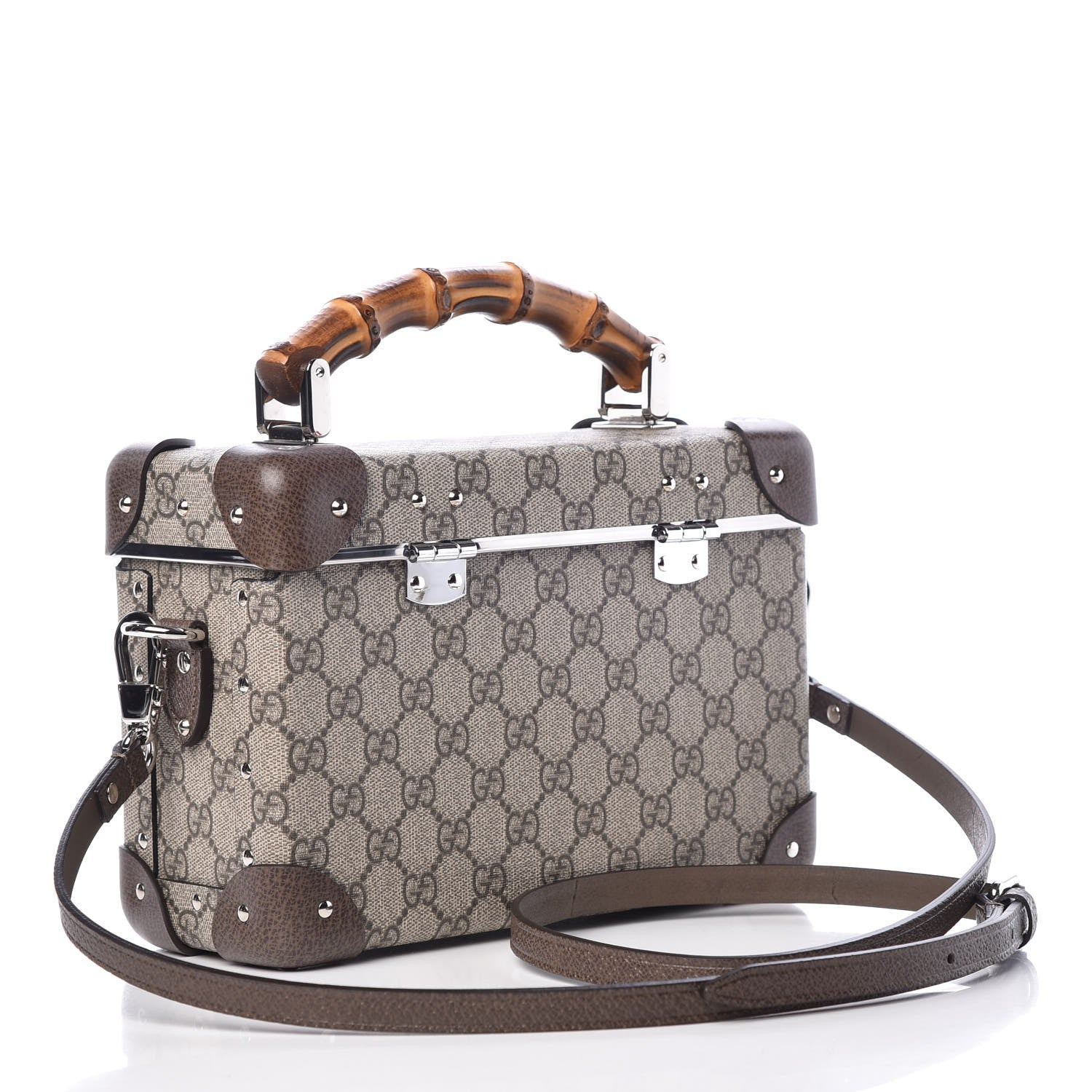 GUCCI GG Supreme Monogram Globe-Trotter Beauty Case in the color Brown by FASHIONPHILE