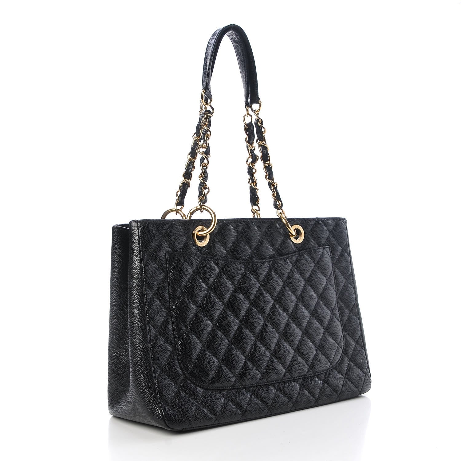 Chanel Caviar Quilted Grand Shopping Tote GST Black 3 of 9
