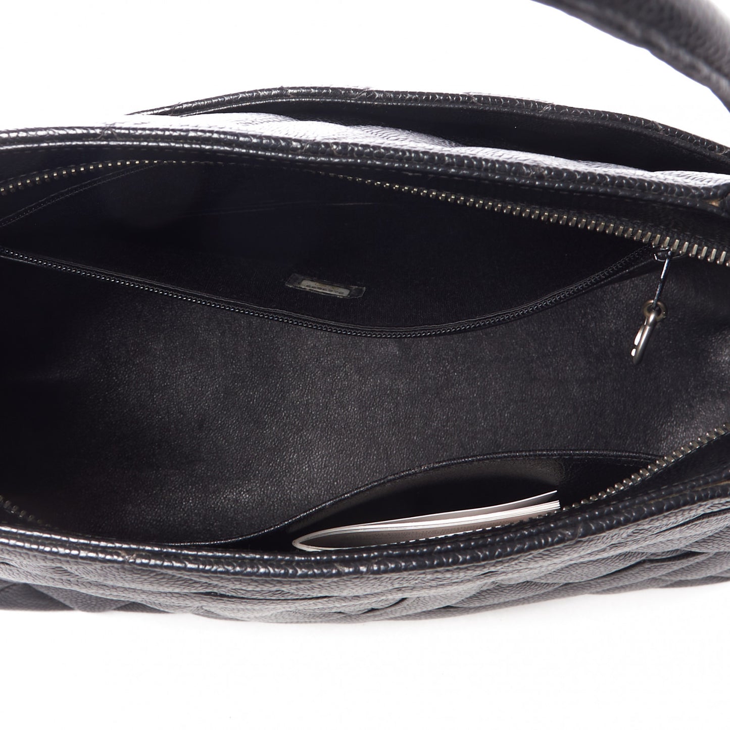 Caviar Quilted Medallion Tote Black