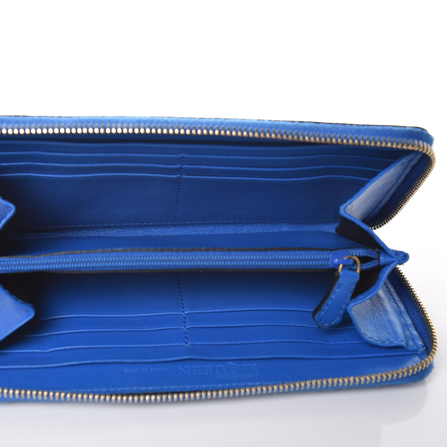 Alexander McQueen Nappa Skull Continental Zip Wallet Blue 4 of 11