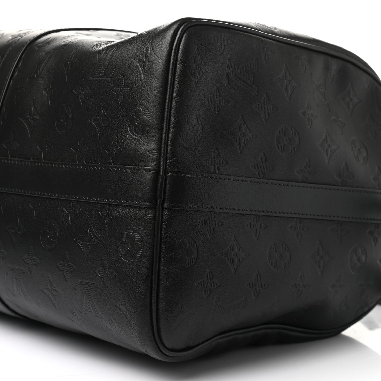 Louis Vuitton Calfskin Shadow Monogram Keepall Bandouliere 50 Black 8 of 8