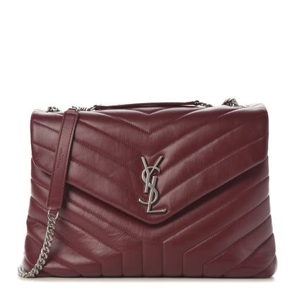 Saint Laurent Calfskin Y Quilted Monogram Medium Loulou Chain Satchel Palissandre 1 of 9