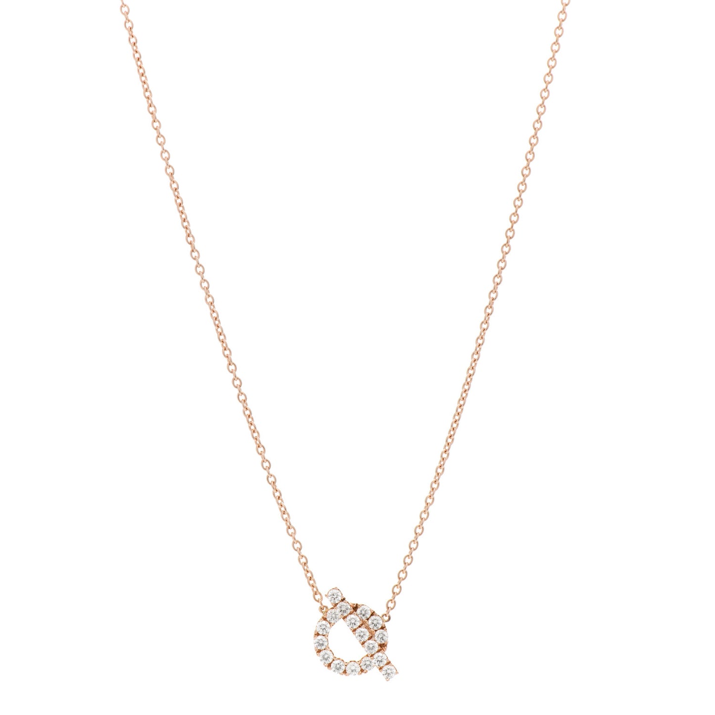 18K Rose Gold Diamond Finesse Pendant Necklace