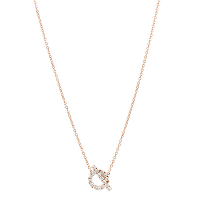 Hermes 18K Rose Gold Diamond Finesse Pendant Necklace 1 of 4