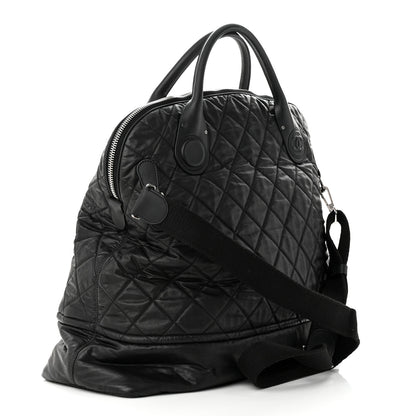 Chanel Coated Canvas Quilted Large Garment Travel Bag Black 3 of 10