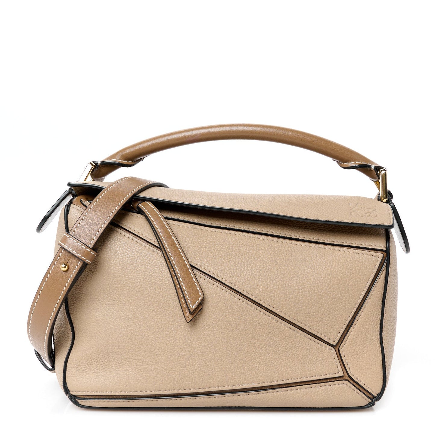 Grained Calfskin Small Puzzle Bag Sand Mink