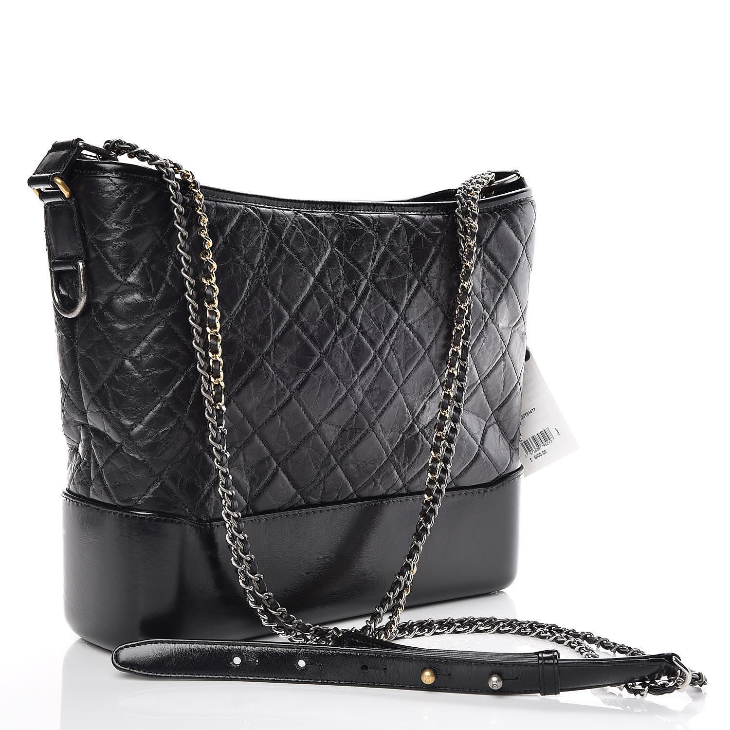 Chanel Aged Calfskin Quilted Large Gabrielle Hobo Black 3 of 10