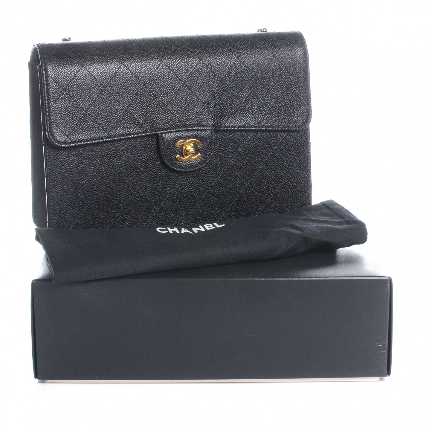 Caviar Jumbo Flap Black