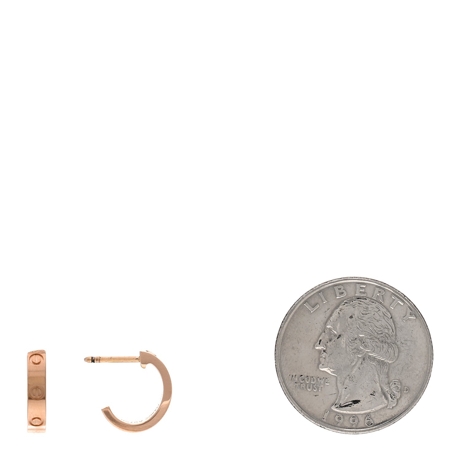 Cartier 18K Pink Gold Small LOVE Hoop Earrings 2 of 5