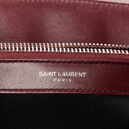 Saint Laurent Calfskin Y Quilted Monogram Medium Loulou Chain Satchel Rouge Legion 6 of 11