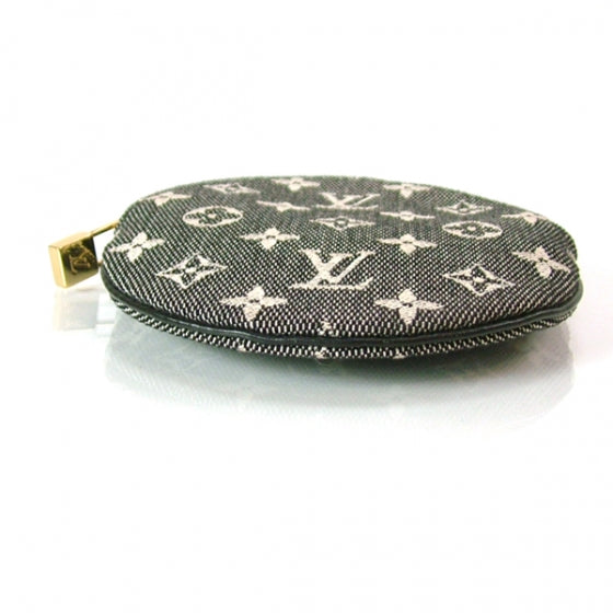Louis Vuitton Mini Lin Round Coin Purse Holder Black 3 of 7