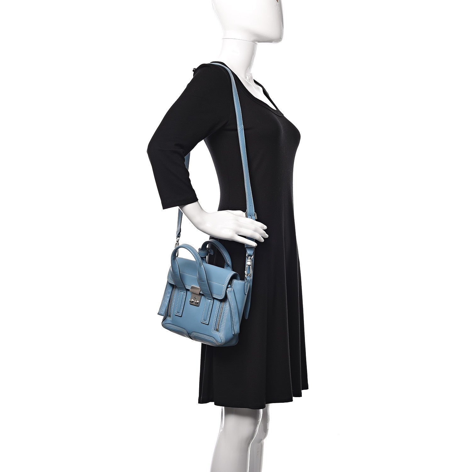 3.1 Phillip Lim 3.1 Smooth Calfskin Mini Pashli Satchel Powder Blue 2 of 21
