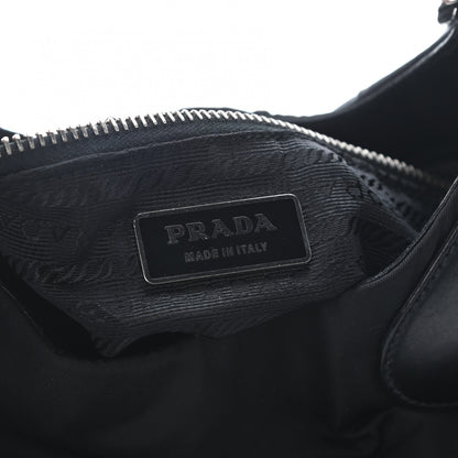 Prada Nylon Calfskin Buckle Shoulder Bag Black 6 of 14