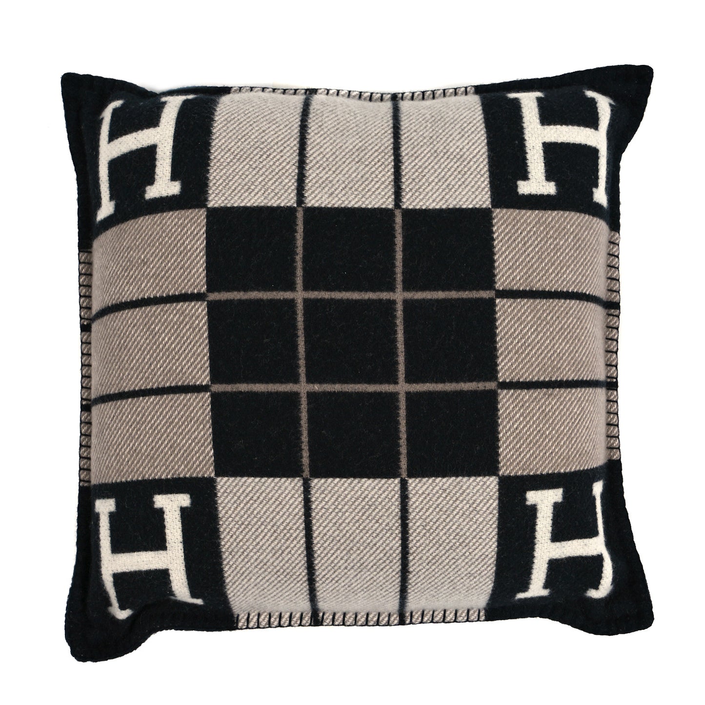 Wool Cashmere Avalon III Pillow PM Ecru Black