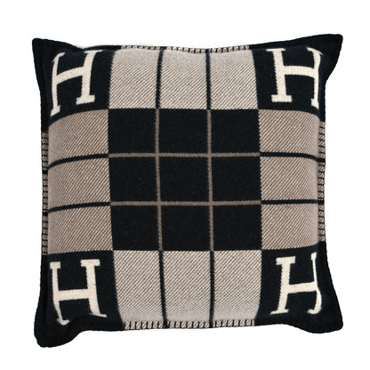 Hermes Wool Cashmere Avalon III Pillow PM Ecru Black 1 of 3