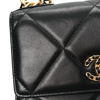 Chanel Lambskin Quilted Chanel 19 Wallet On Chain WOC Black 11 of 11