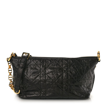 Christian Dior Crinkled Calfskin Macrocannage DiorStar Hobo Bag Black 1 of 8