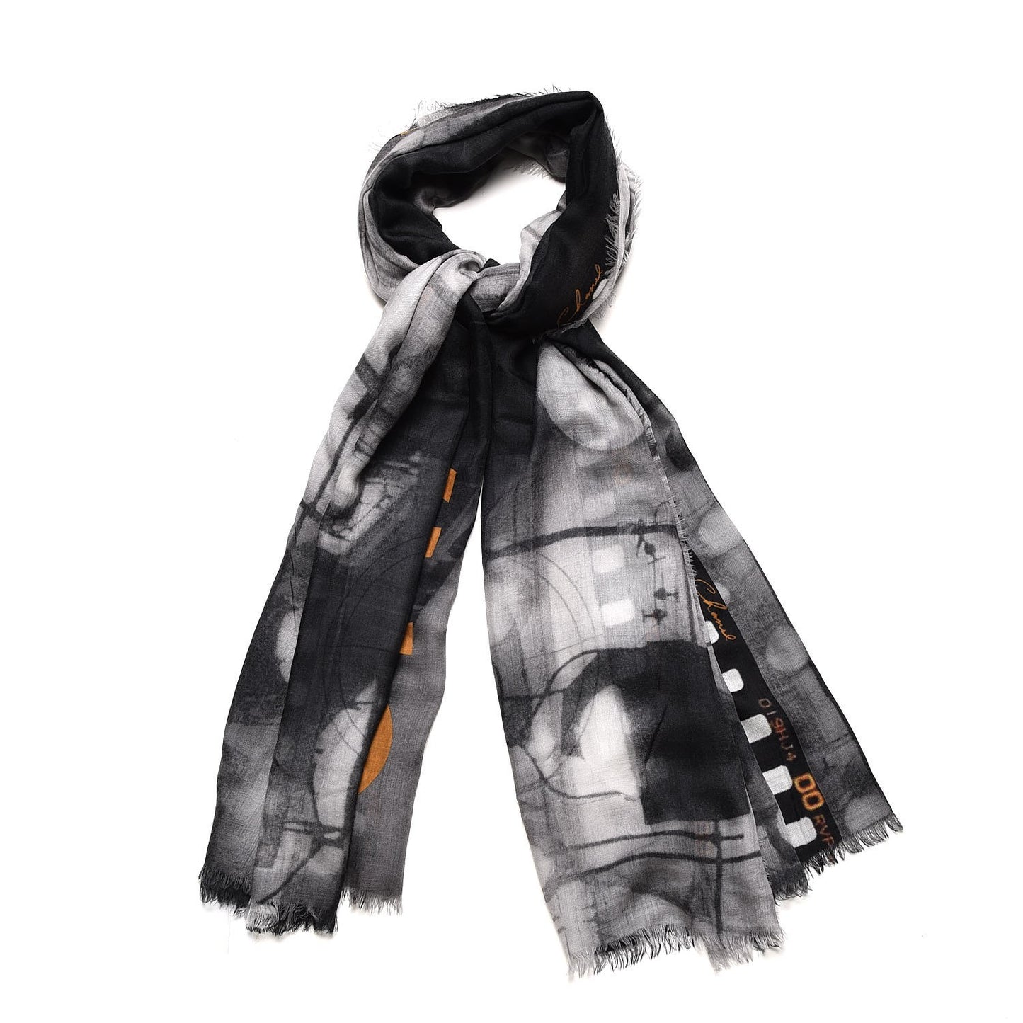 Cashmere CC Scarf Black White