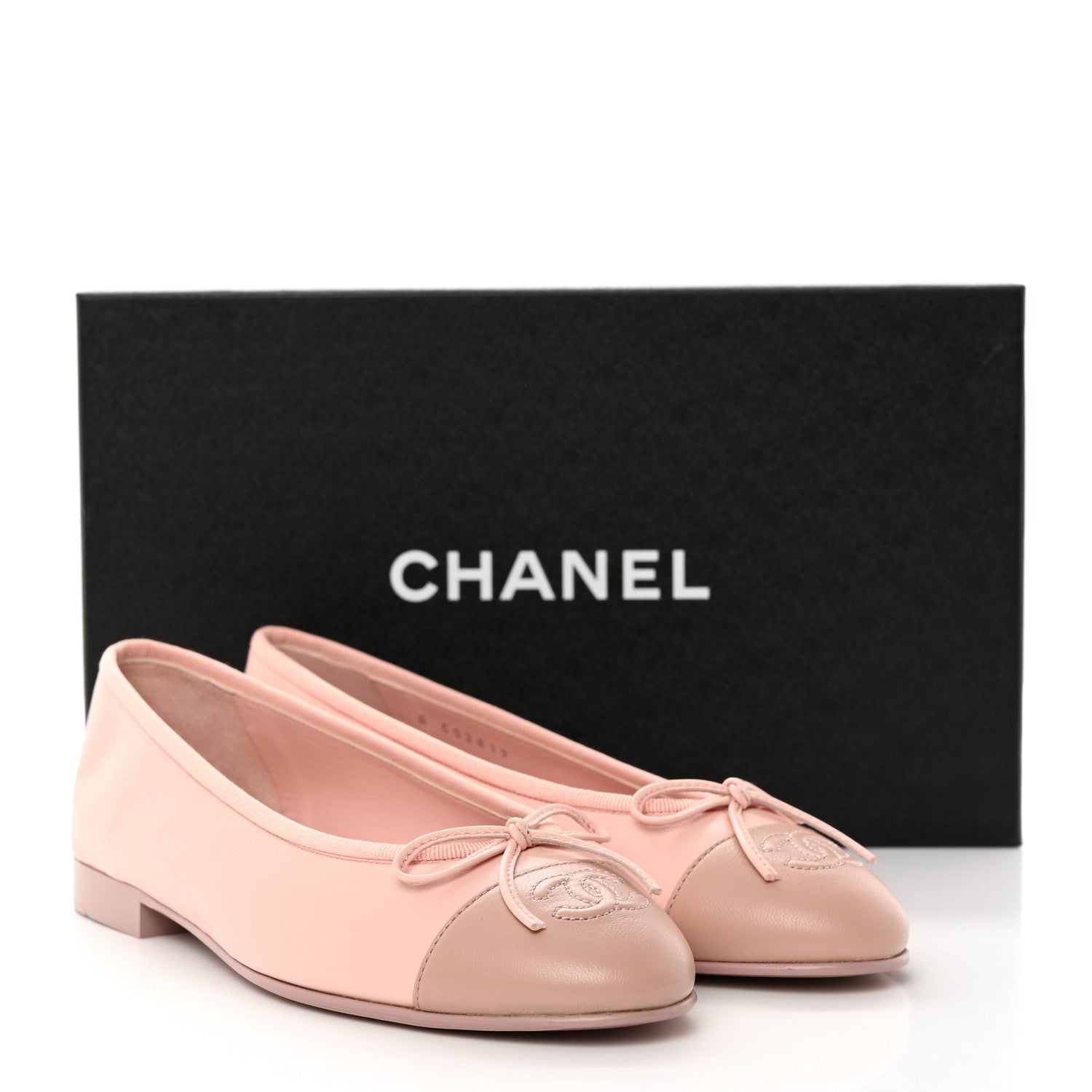 Chanel Lambskin Cap Toe CC Ballerina Flats 36.5 Light Pink Dark Pink 9 of 9