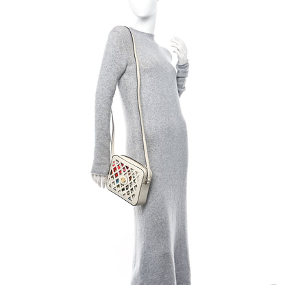 Gucci Canvas Calfskin Flora Infinity Cutout Shoulder Bag White Multicolor 2 of 11