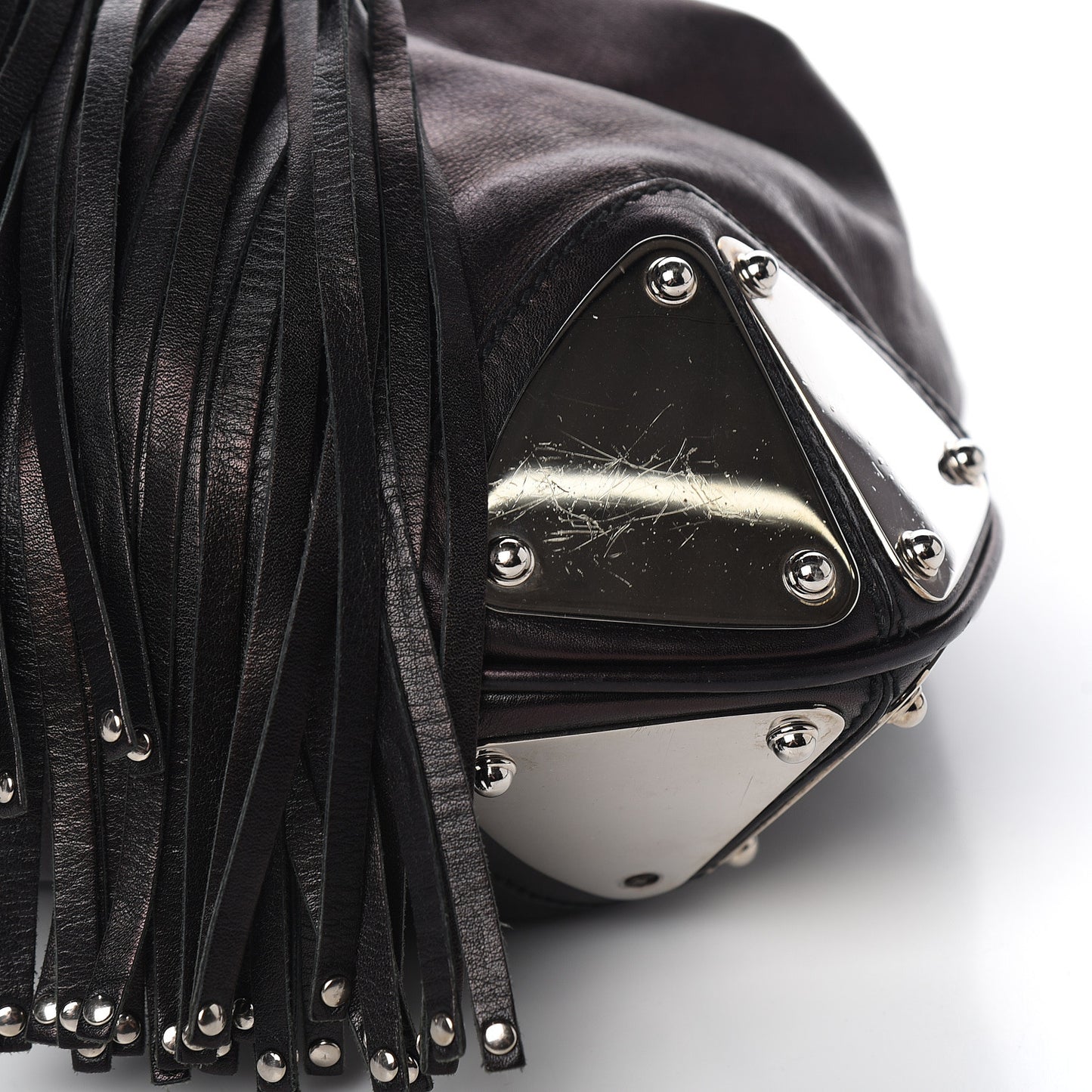 Calfskin Medium Indy Top Handle Hobo Dark Brown