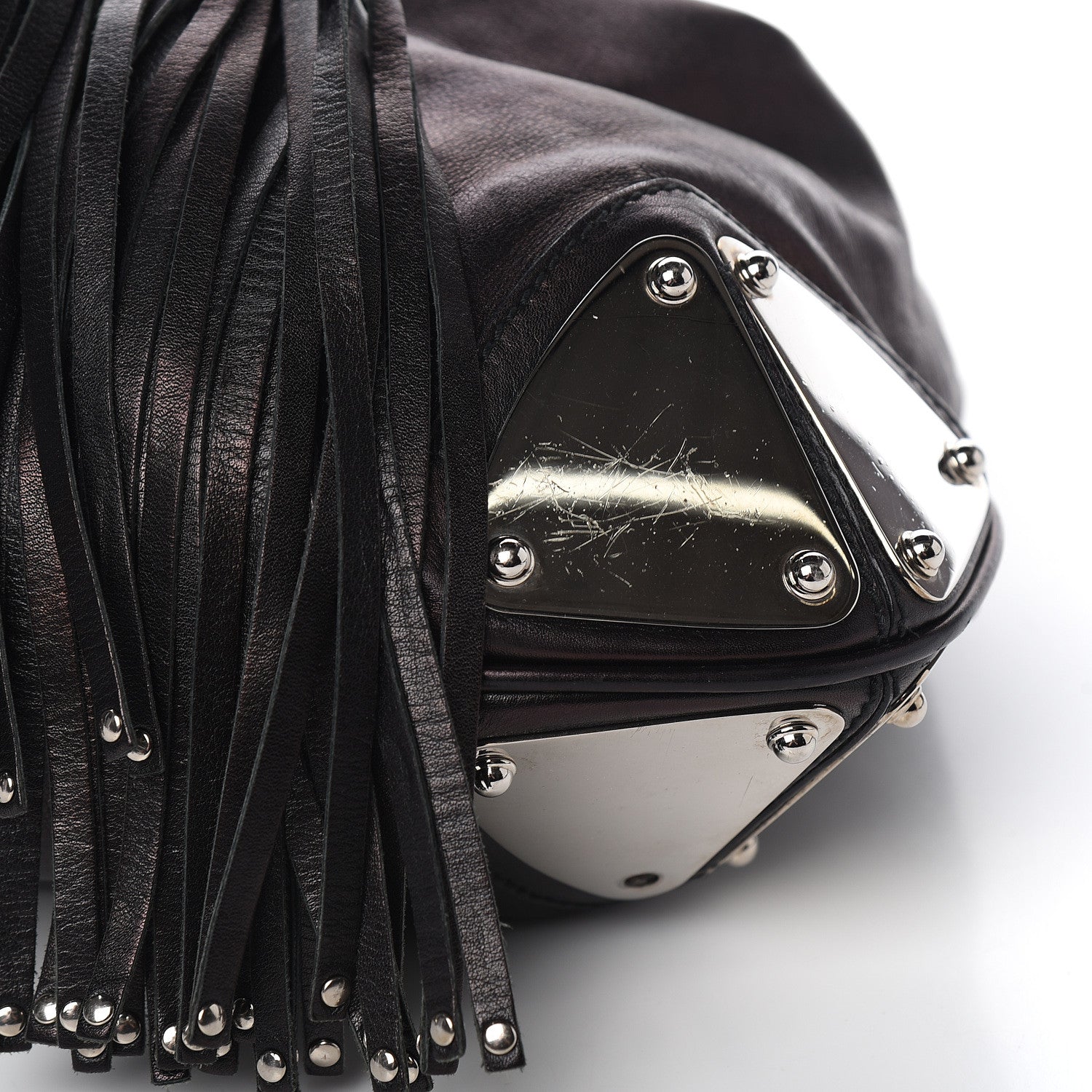 Gucci Calfskin Medium Indy Top Handle Hobo Dark Brown 6 of 12
