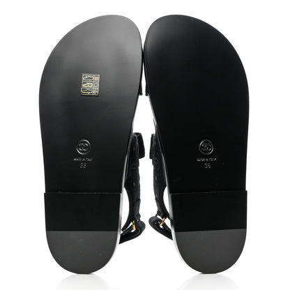 Chanel Denim Printed Dad Sandals 38 Black 5 of 9