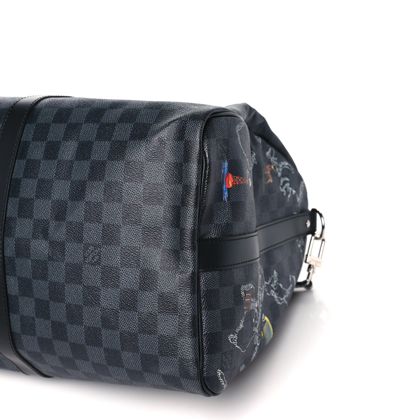 Damier Graphite World Map Keepall Bandouliere 50