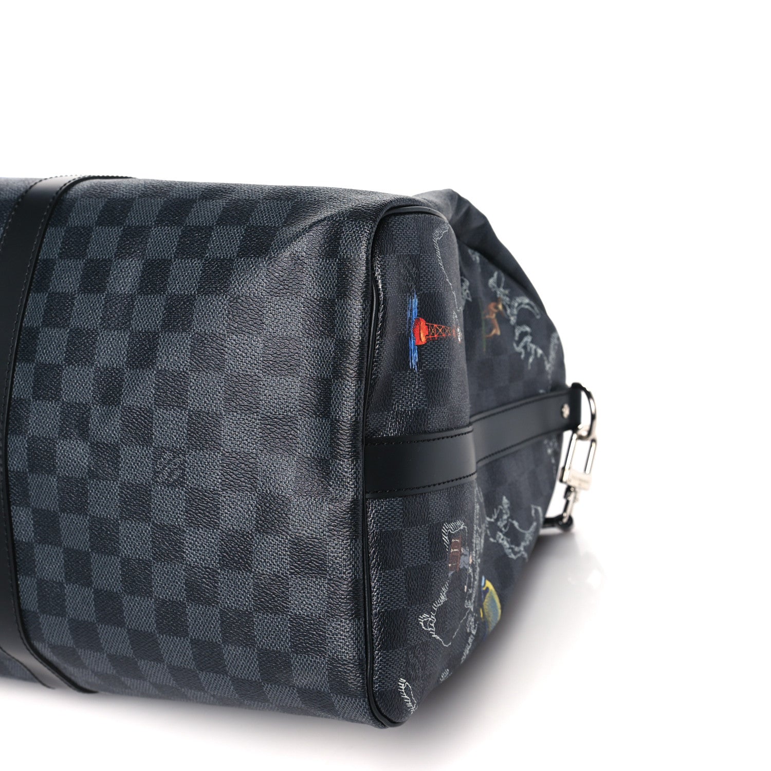 Louis Vuitton Damier Graphite World Map Keepall Bandouliere 50 9 of 10