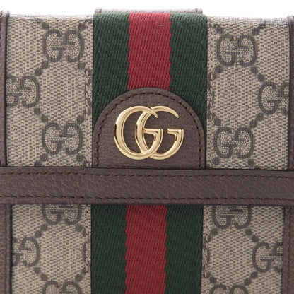 Gucci GG Supreme Monogram Web Ophidia French Flap Wallet Beige New Acero 9 of 10