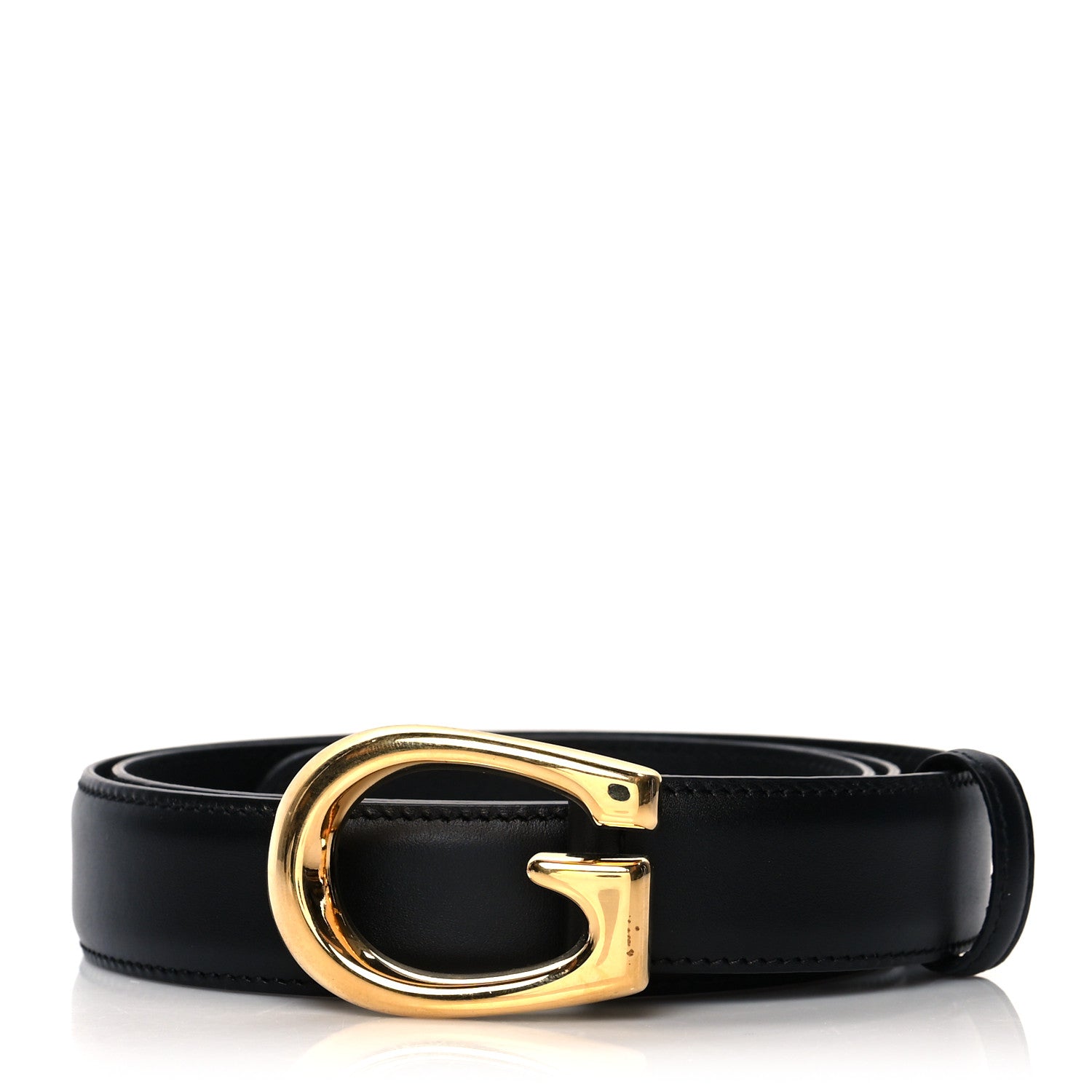 Gucci Selleria Calfskin G 30mm Belt 95 38 Black 1 of 5