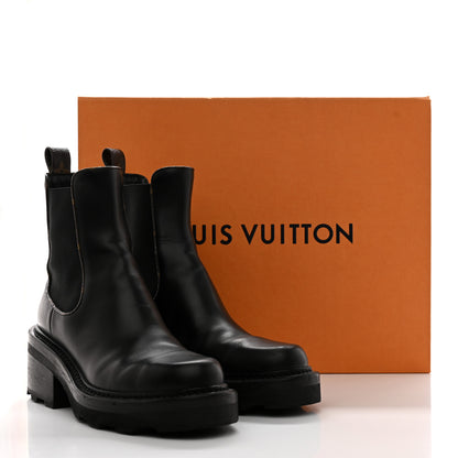 Louis Vuitton Calfskin Monogram Beaubourg Ankle Boots 37 Black 12 of 12