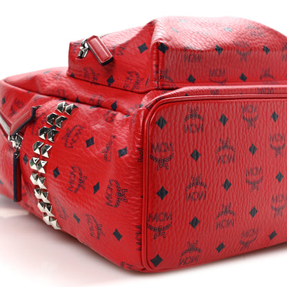 MCM Visetos Medium Side Studs Stark Backpack Ruby Red 9 of 10