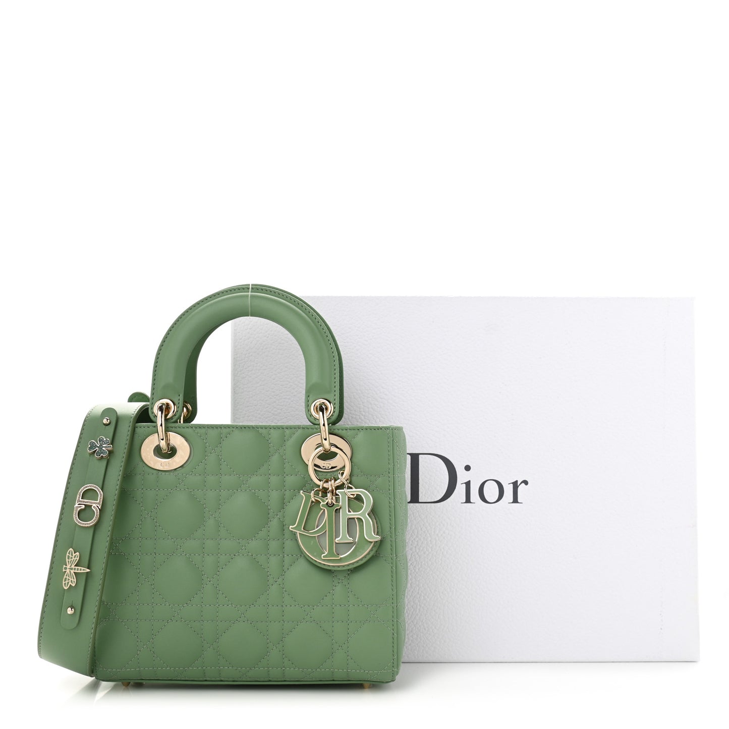 Lambskin Cannage Small My ABCDior Lady Dior Green