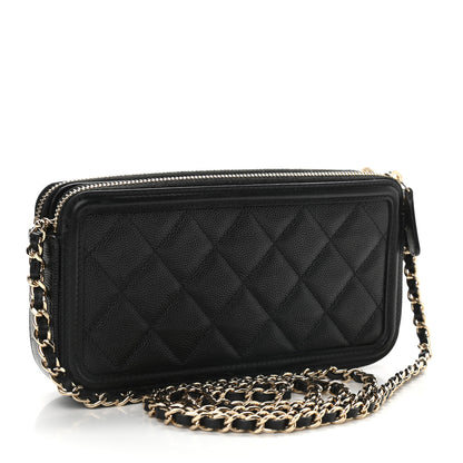 Chanel Caviar Quilted CC Filigree Clutch With Chain Black 3 of 12