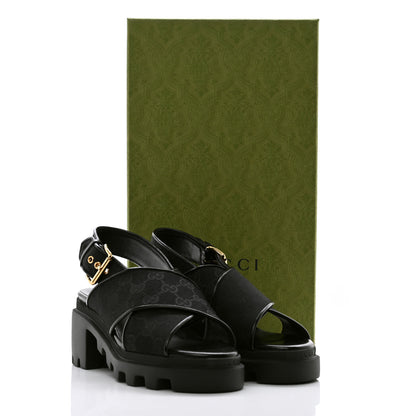 Gucci Monogram Granada Kid Trip 40/72mm Lug Sole Sandals 36.5 Black 9 of 9