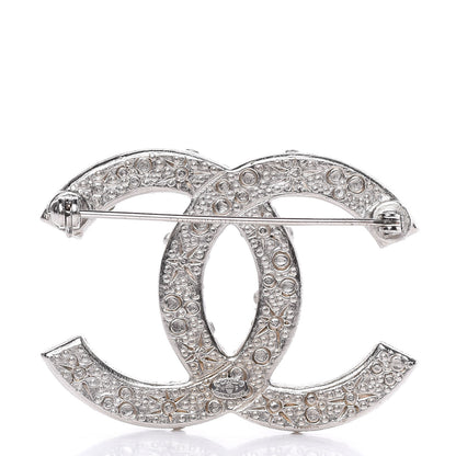 Chanel Crystal CC Brooch Silver 3 of 4