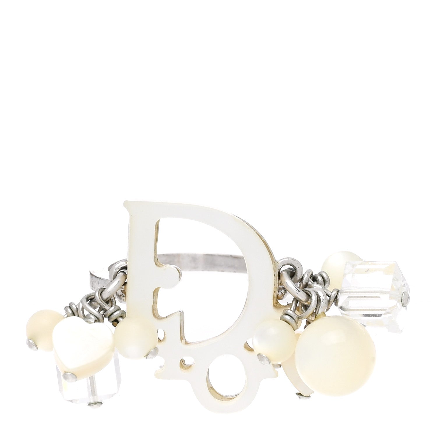 Christian Dior Enamel Bead Ring 49 5 Silver 1 of 4