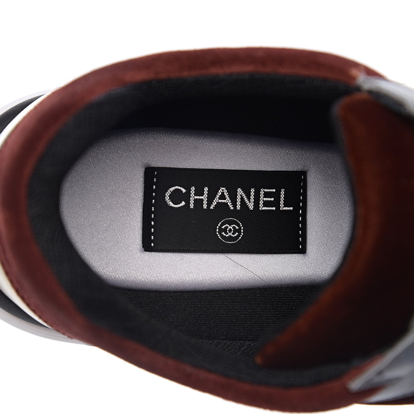 Suede Velvet Lambskin CC Sneakers 40 Burgundy Grey