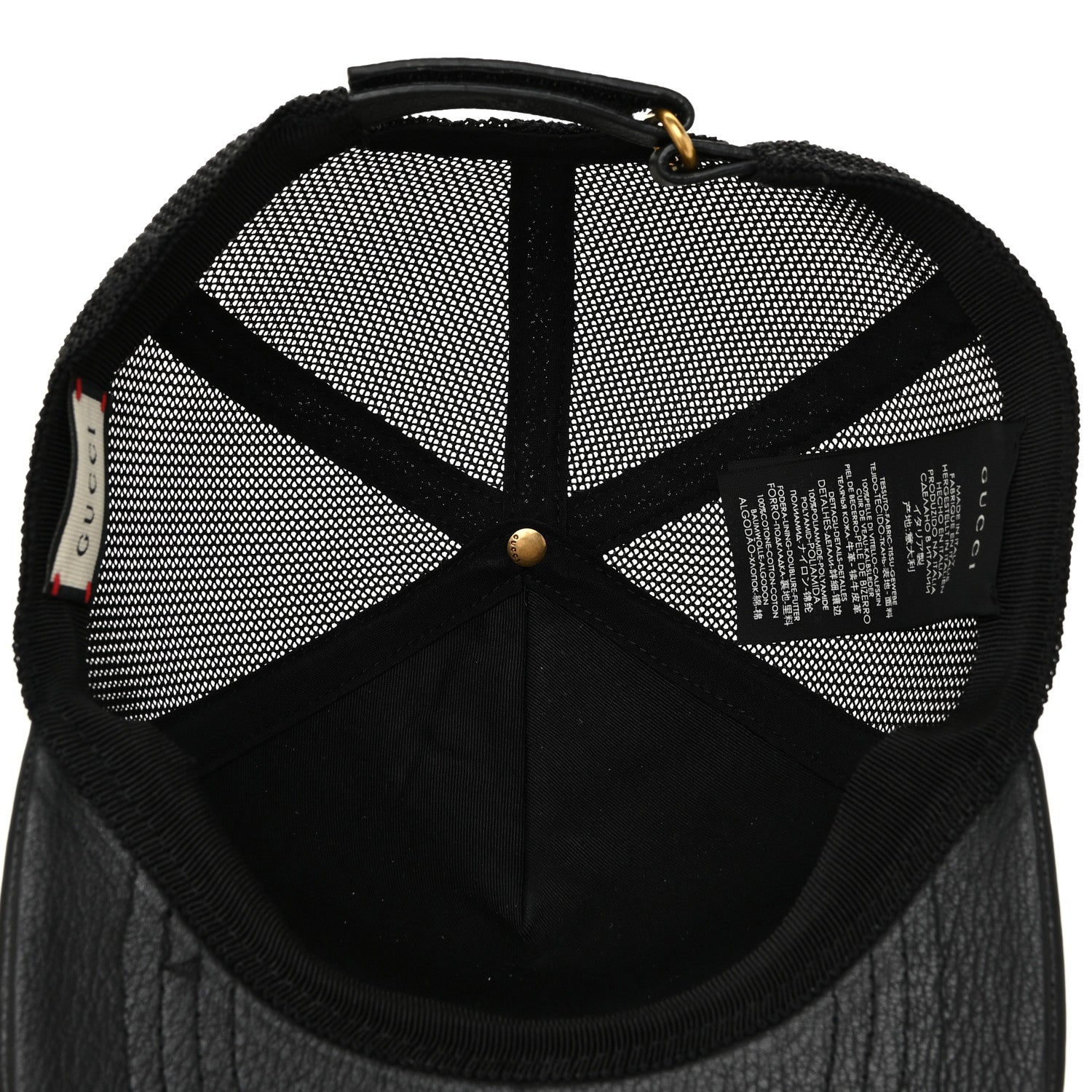 Gucci Grained Calfskin Logo Baseball Hat L Black 4 of 6
