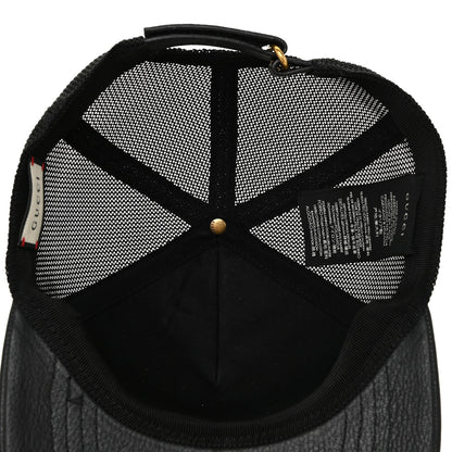 Gucci Grained Calfskin Logo Baseball Hat L Black 4 of 6